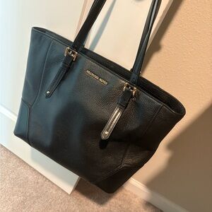 Michael Kors Black Leather Tote Bag